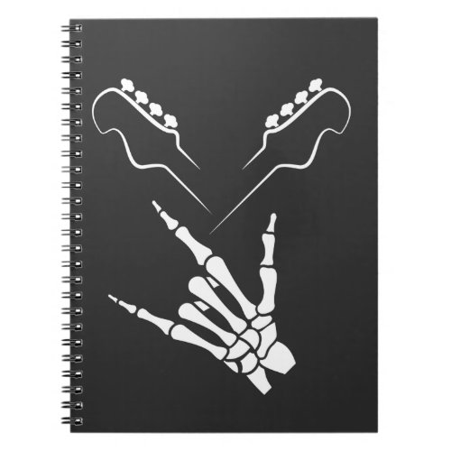 Rocker Skeleton Hand Rock On Rock Notebook