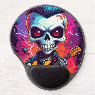 Rocker Skull with Mohawk Gel Mouse Pad