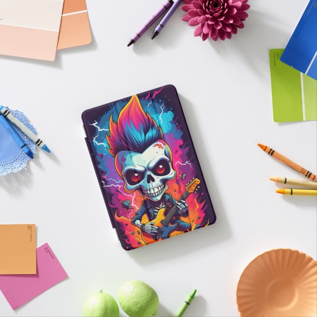 Rocker Skull with Mohawk iPad Mini Cover (In Situ)
