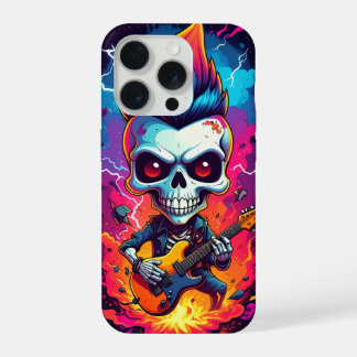 Rocker Skull with Mohawk iPhone 15 Pro Case
