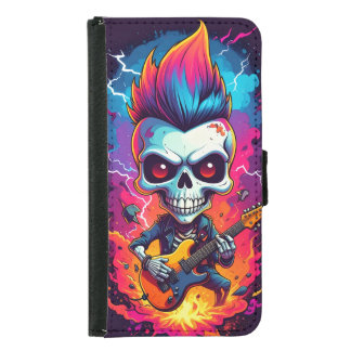 Rocker Skull with Mohawk Samsung Galaxy S5 Wallet Case