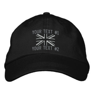 Rocker Union Jack Flag England Swag Embroidery Embroidered Baseball Hat