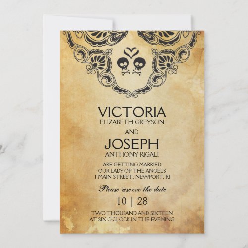 Rocker Wedding Invitation _ Skull  Crossbones