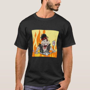 Rocker with fire and flames Burnout T-Shirt