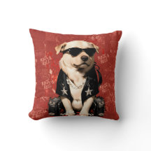 Rockero Dog Coat with Red Sun Glasses