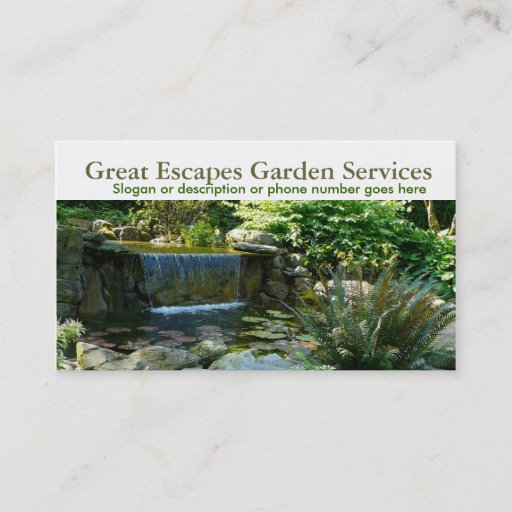 Customizable Rockery Water Gardening Landscaper Business Business Cards