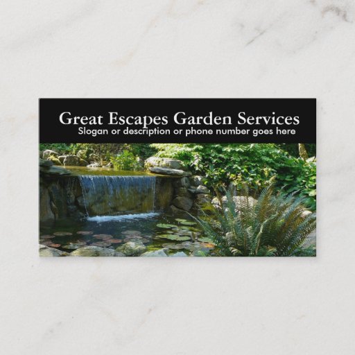 Customizable Rockery Water Gardening Landscaper Business Business Cards