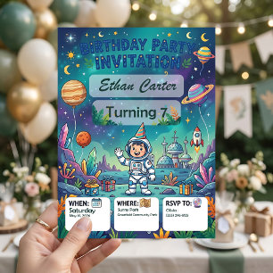 Rocket Adventure Birthday Party Invitation