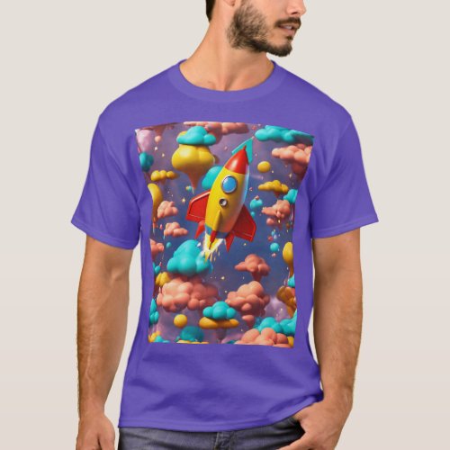 Rocket Adventure Sticker T_Shirt