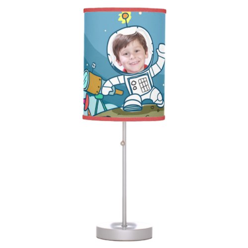 Rocket Astronaut Space Suit Custom Photo Kids Room Table Lamp