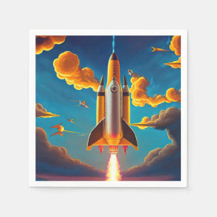 Rocket at sunset napkins