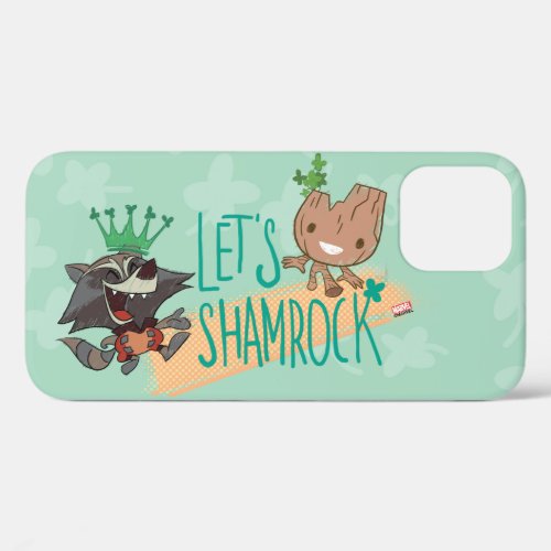 Rocket  Baby Groot Lets Shamrock iPhone 12 Case