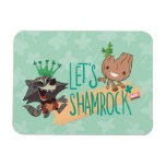 Rocket &amp; Baby Groot &quot;Let&#39;s Shamrock&quot; Magnet