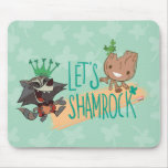 Rocket &amp; Baby Groot &quot;Let&#39;s Shamrock&quot; Mouse Pad