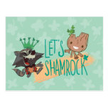 Rocket &amp; Baby Groot &quot;Let&#39;s Shamrock&quot; Postcard