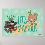 Rocket &amp; Baby Groot &quot;Let&#39;s Shamrock&quot; Poster
