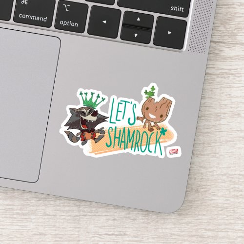 Rocket  Baby Groot Lets Shamrock Sticker