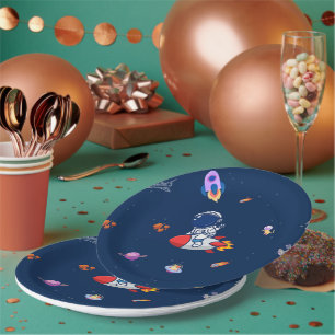 Rocket Balloons - Space Themed Birthday Party Paper Plates