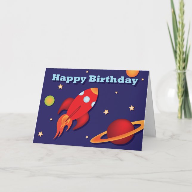 Rocket Birthday Card (Front)