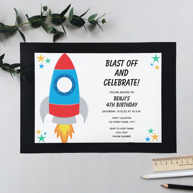 Rocket Birthday Invitation (Creator Uploaded)