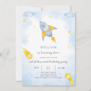 Rocket Birthday Invitation