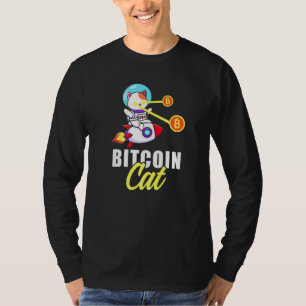Rocket Bitcoin Cat Laser Eyes Coins Cryptocurrency T-Shirt