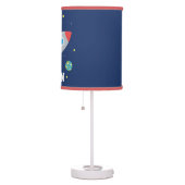 Rocket Blast Off Outer Space, Kids Personalized Table Lamp (Right)