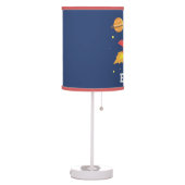 Rocket Blast Off Outer Space, Kids Personalized Table Lamp (Left)