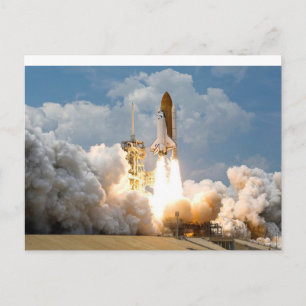 Rocket Blasting off into Space Postcard