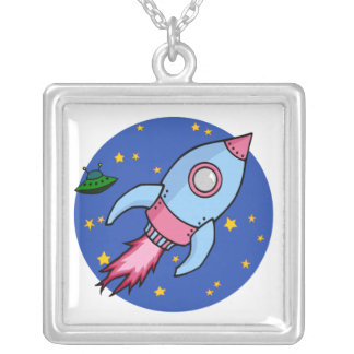 Rocket blue pink Necklace