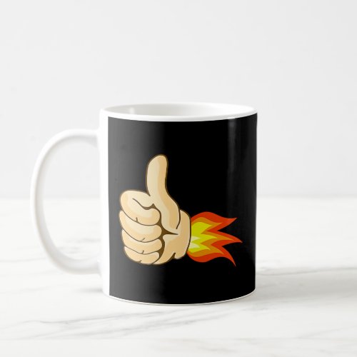 Rocket Boosting Thumbs Up Hand  Coffee Mug