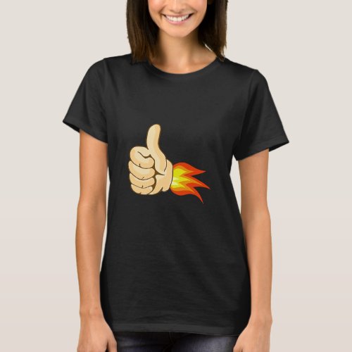 Rocket Boosting Thumbs Up Hand  T_Shirt