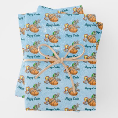 Rocket Bunny Wrapping Paper Sheets