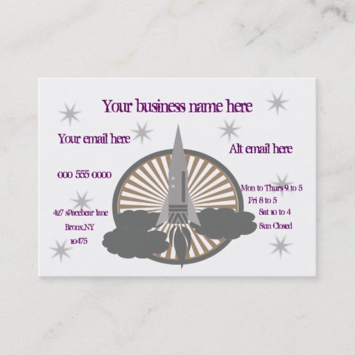 Customizable rocket business cards