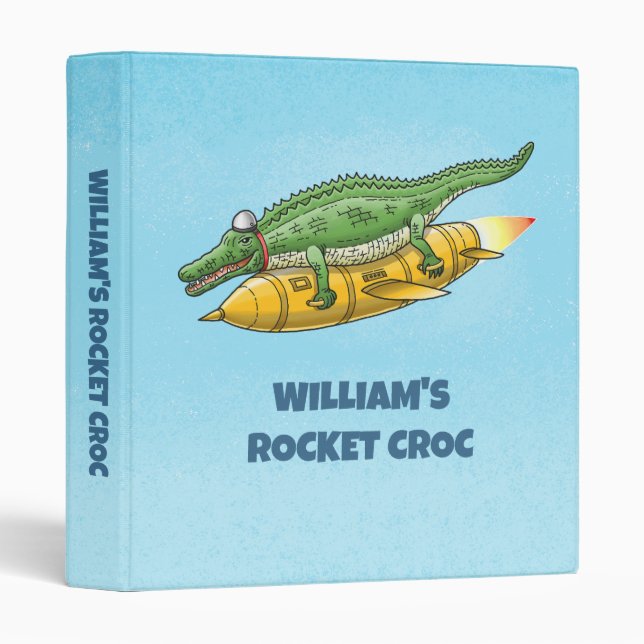 Rocket Croc 3 Ring Binder (Front/Spine)