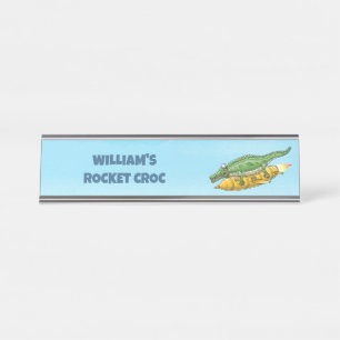 Rocket Croc Desk Name Plate