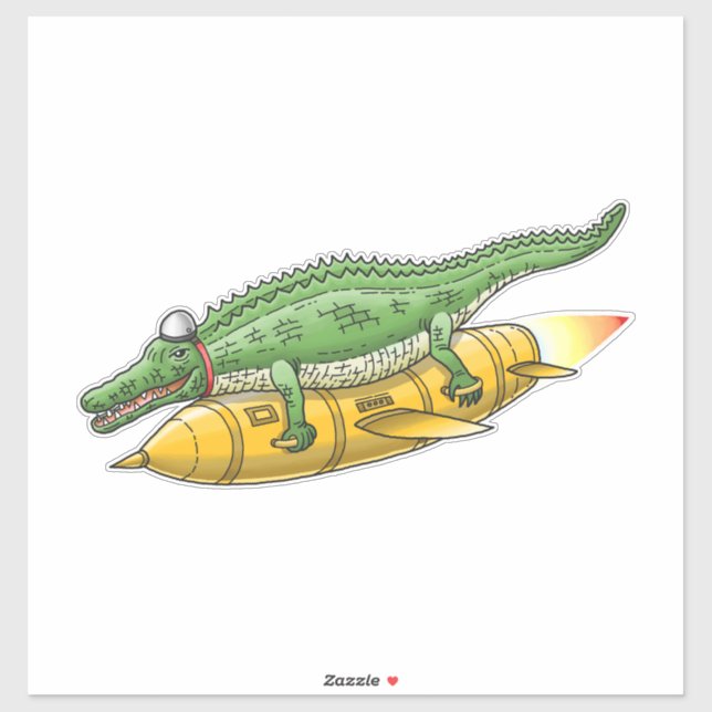 Rocket Crocodile Sticker (Sheet)