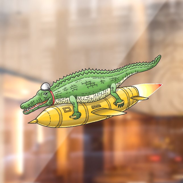 Rocket Crocodile Window Cling (Sheet 2)