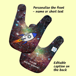 Rocket custom name and text double sided bib