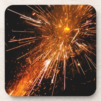 Rocket Fireworks Drink Coaster by artinphotography at Zazzle