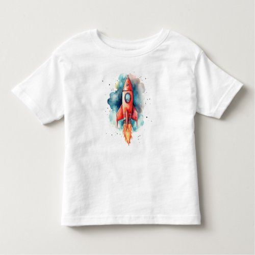 Rocket Flying through Space Toddler T_shirt