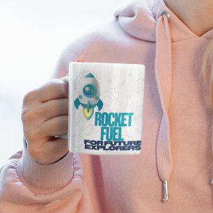 Rocket Fuel for explorers Blue kids ceramic mug