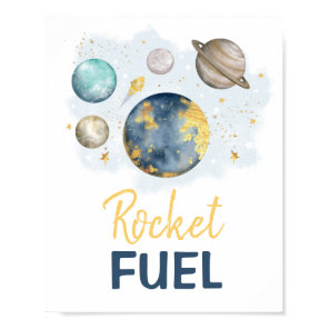 Rocket Fuel Galaxy Outer Space Birthday Baby Boy Poster