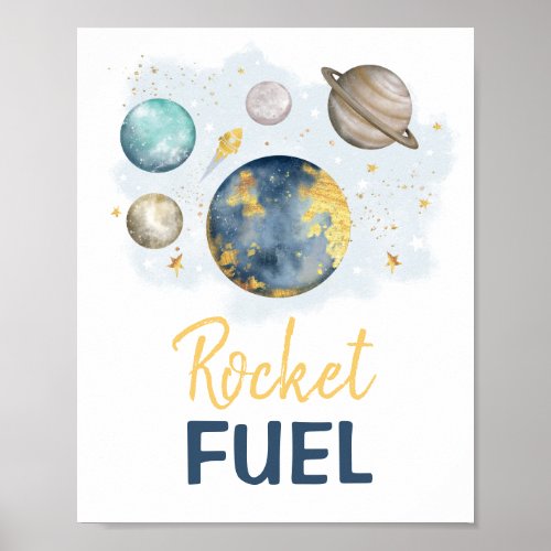 Rocket Fuel Galaxy Outer Space Birthday Baby Boy Poster