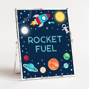 Rocket Fuel Space Astronaut Planets Birthday Poster