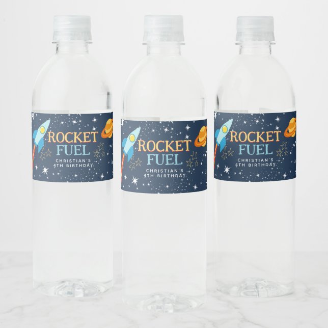 Rocket Fuel Space Water Bottle Label (Bottles)