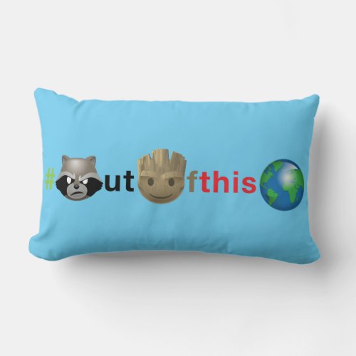 Rocket  Groot outofthisworld Emoji Lumbar Pillow