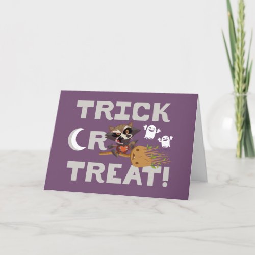 Rocket  Groot Trick or Treat Holiday Card