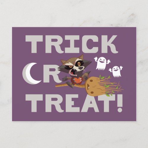 Rocket  Groot Trick or Treat Holiday Postcard