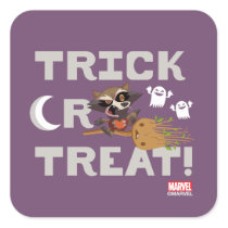 Rocket & Groot Trick or Treat Square Sticker